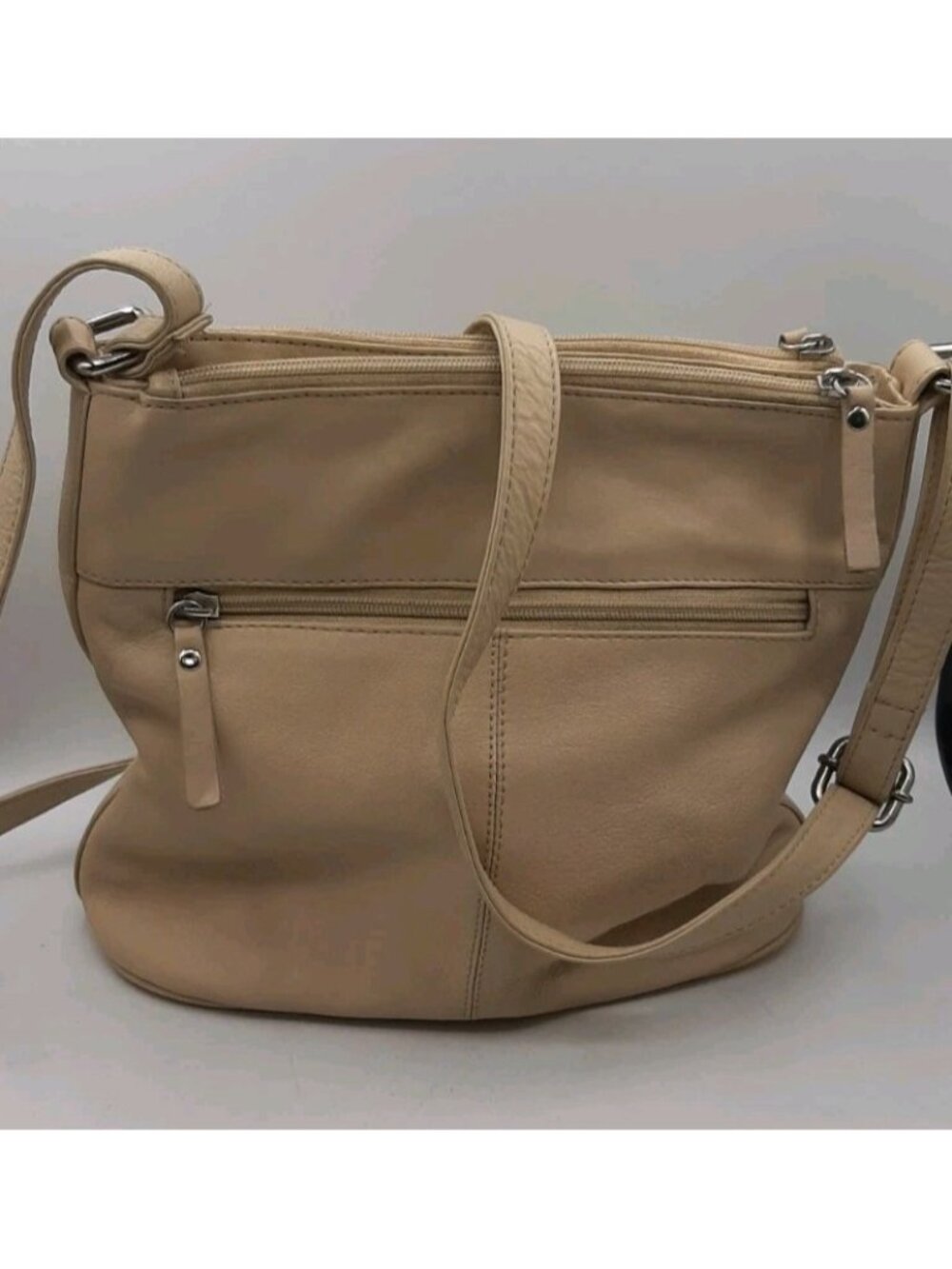 Great American Leatherworks Genuine Leather Boho Black Crossbody Shoulder Bag - Picture 4 of 9
